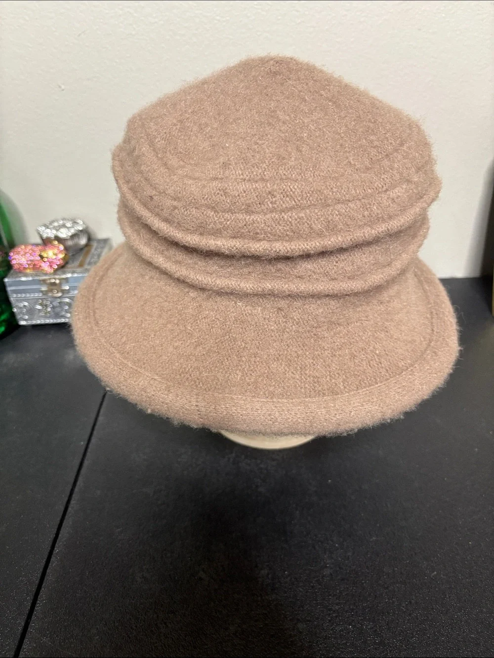 Vintage Kakyko Cozy 100% Wool Bucket Hat in Camel